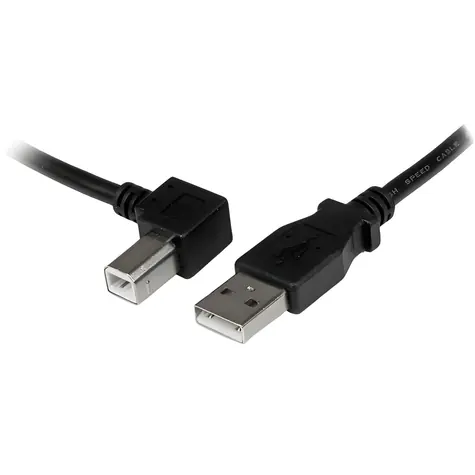 StarTech USB-A - USB-B černá / Kabel / Úhlový konektor / 3 m / 480 Mbit/s