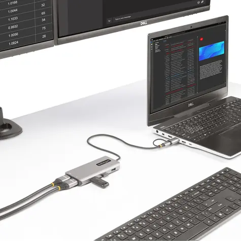 StarTech USB-C Multiport Adaptér stříbrná / USB-C hub / 2x HDMI / 3x USB-A / 60 Hz