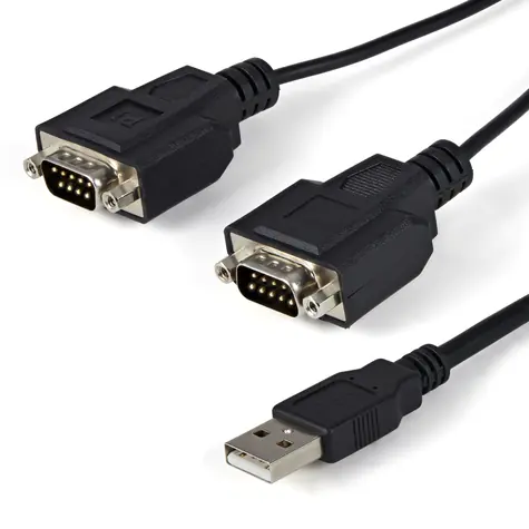 StarTech redukce USB na 2x sériový port černá / Redukce / USB-A - 2x DB-9 / FTDI FT2232D / 2,1 m