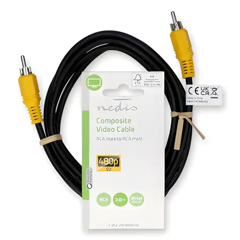 Nedis kompozitní video kabel černá / Video kabel / RCA - RCA / 480p / 2 m