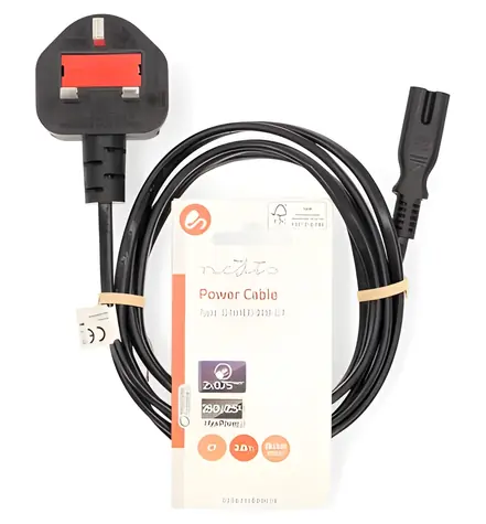 Nedis napájecí kabel UK černá / Zástrčka UK (Type G) - konektor IEC-320-C7 / 2 m / 3 A / 250 V