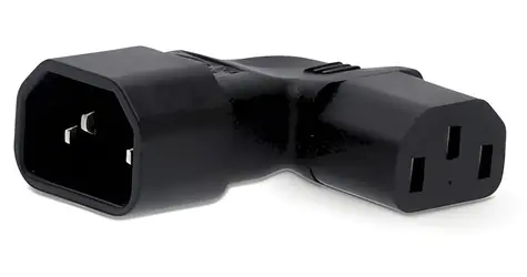 Nedis napájecí adaptér IEC-320-C14/C13 černá / Napájecí adaptér / Úhlový pravý / Poniklované konektory