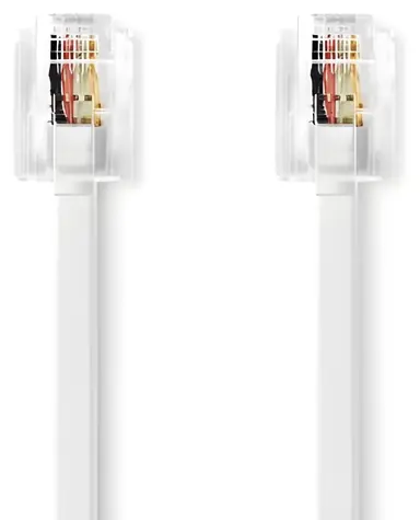 Nedis telefonní kabel bílá / Kabel / RJ11 - RJ11 / Plochý / 5 m