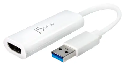 J5Create JUA254 bílá / Adaptér / USB-A na HDMI / max. 2048x1152 px