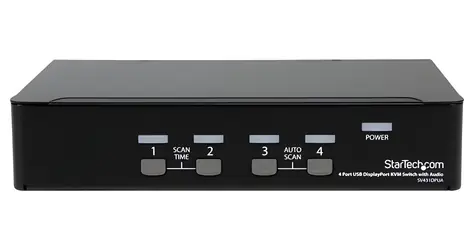 StarTech 4portový DisplayPort KVM přepínač černá / KVM přepínač / 4x DisplayPort / max. 3840 x 2400 px / USB