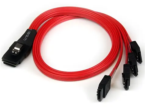 StarTech SFF-8087 - 4x SATA reverzní kabel / Kabel / 0,5 m / černá