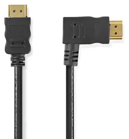 Nedis High Speed HDMI 1,5 m černá / Kabel HDMI / lomený konektor / 4K 30 Hz / 10,2 Gbps / Ethernet