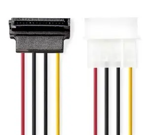 Nedis Molex (M) - SATA 15pin (F) / Napájecí kabel / 0,15 m / pozlacené