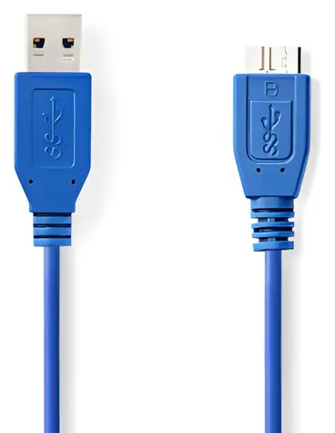 Nedis USB-A - USB Micro-B 5 m modrá / Kabel / USB 3.2 Gen 1 / 5 Gbps