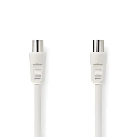 Nedis Koaxiální kabel IEC(M)-IEC(F) 10 m bílá / Koaxiální kabel / 75 Ohm / Dvojité stínění / 90 dB