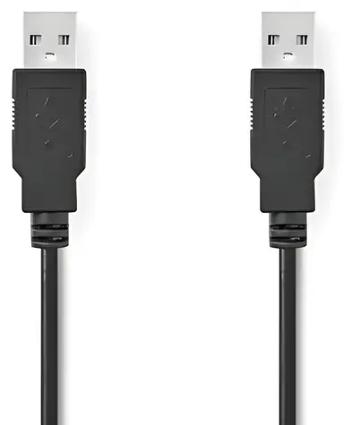 Nedis USB 2.0 kabel černá / Kabel USB / USB-A - USB-A / 480 Mbps / 2 m