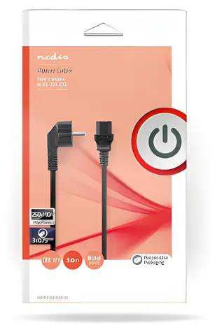 Nedis Napájecí kabel černá / Napájecí kabel / typ F - IEC-320-C13 / přímý / 3 m