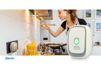 Alecto GA11 / Detektor plynu / zemní plyn (metan) / síťové napájení / akustický a LED alarm / EN 50194