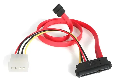 StarTech Kabel SAS 29-pin na SATA + LP4 červený / Kabel / SATA 15-pin / LP4 / 0,46 m