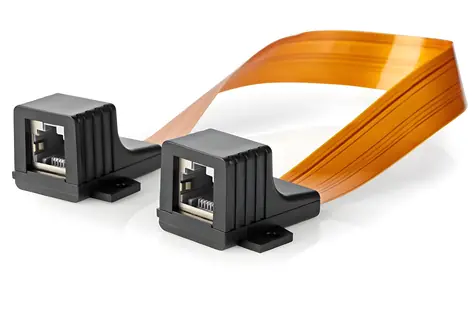 Nedis plochý síťový kabel pro okenní rámy černý / Síťový kabel / Cat 5e UTP / RJ45 - RJ45 / 30 cm