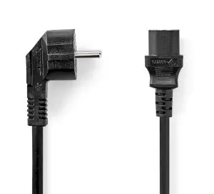Nedis napájecí kabel Typ F - IEC-320-C13 3m černá / Napájecí kabel / 230 V / 10 A / Úhlový