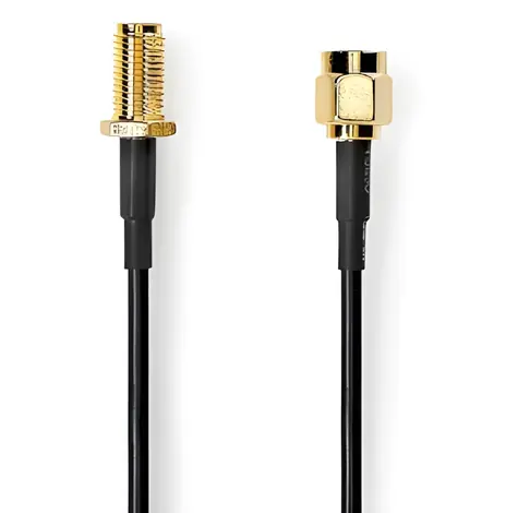 Nedis anténní kabel SMA-SMA černá / Anténní kabel / pozlacené konektory / stíněný / 3 m