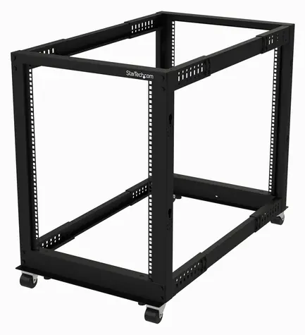 StarTech Otevřený rám rack 15U / Otevřený rám / 4-sloupkový / nosnost 544 kg / 600×1100 mm / černá