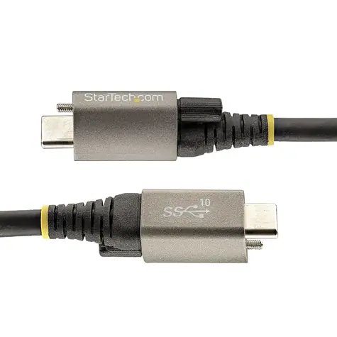 StarTech USB-C na USB-C černá, šedá, šroubovací aretace / Datový kabel / 10 Gbps / 20V PD / 1 m