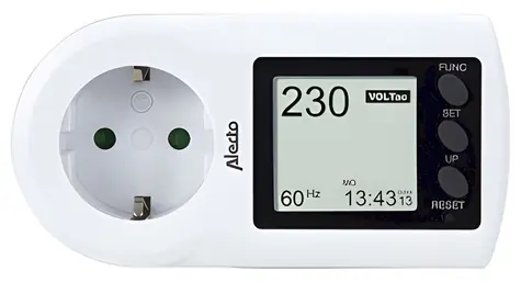 Alecto Monitor spotřeby energie / Měřič spotřeby energie / napětí, proud, výkon / programovatelná cena kWh