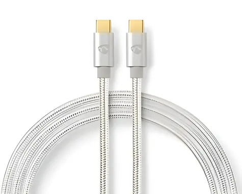 Nedis USB-C - USB-C / Kabel / USB 3.2 Gen 1 / 60 W / 4K 60Hz / 5 Gbps / 2 m / Opletený