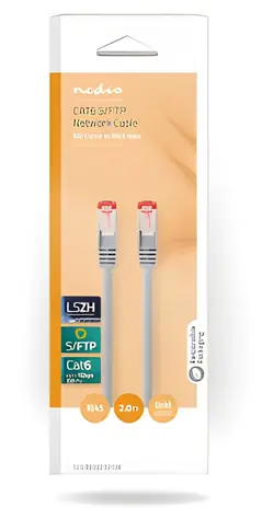 Nedis CAT6 šedá / Síťový kabel / S/FTP / RJ45 - RJ45 / 2 m / LSZH
