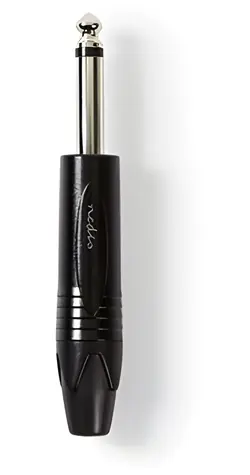 Nedis Jack konektor 6.35 mm (M) černý poniklovaný (COTP23900BK) / Konektor / Pájecí / Přímý