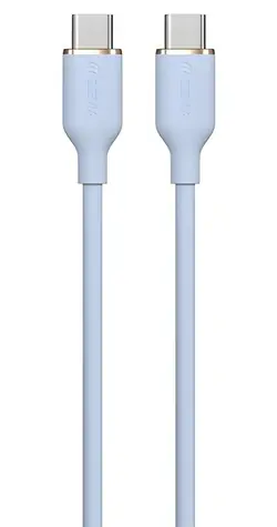 Devia Jelly Series silikonový kabel modrá / Kabel USB-C - USB-C / 1,2 m