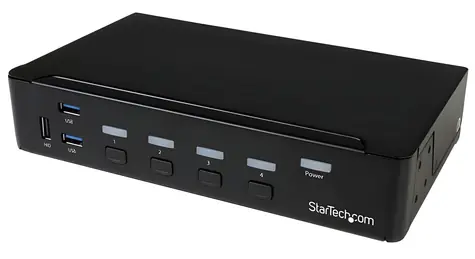 StarTech KVM přepínač 4x DisplayPort černá / KVM přepínač / 4K 60Hz / USB
