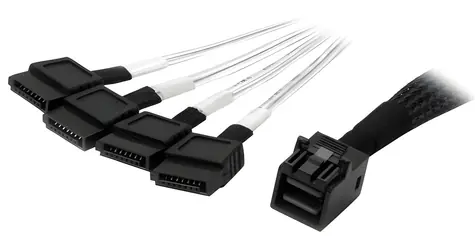 StarTech Mini SAS HD SFF-8643 - 4x SATA 1m / Kabel SAS / SFF-8643 / 4x SATA / černá