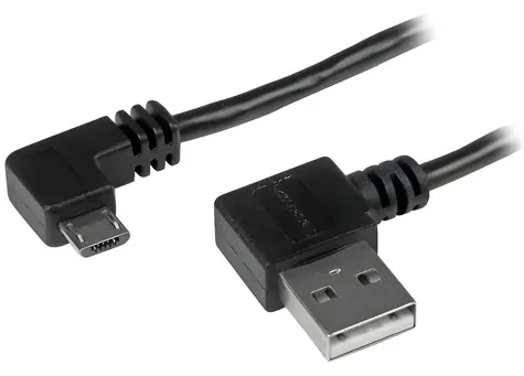StarTech USB-A na Micro-USB B černá / Kabel / lomené konektory / 1 m / 480 Mbit/s