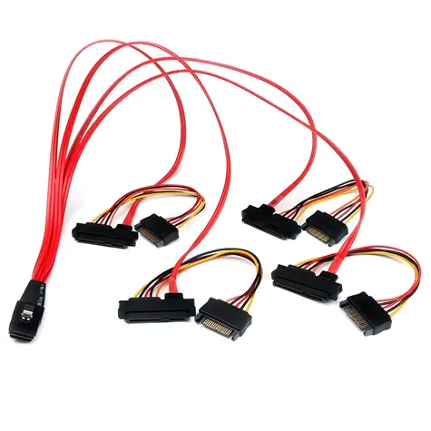 StarTech SFF-8087 na 4x SFF-8482 černá / Kabel SAS / rozbočovací / 0,5 m
