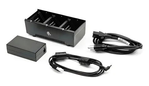 ZEBRA 3-slotová nabíječka baterií pro ZQ600 & QLn & ZQ500 černá / Nabíječka / 3 sloty / napájecí kabel UK