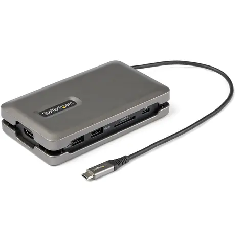 StarTech USB-C Multiport Adaptér šedá / USB-C hub / HDMI 4K 60Hz / LAN RJ-45 / 2x USB-A 3.2 Gen2 / čtečka karet