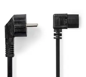 Nedis Napájecí kabel Typ F černá / Zástrčka Typ F (úhlová) – IEC-320-C13 (úhlová) / 10 m