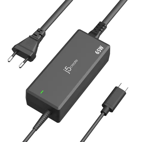 J5Create 65W USB-C PD nabíječka / Napájecí adaptér / USB-C / Černá