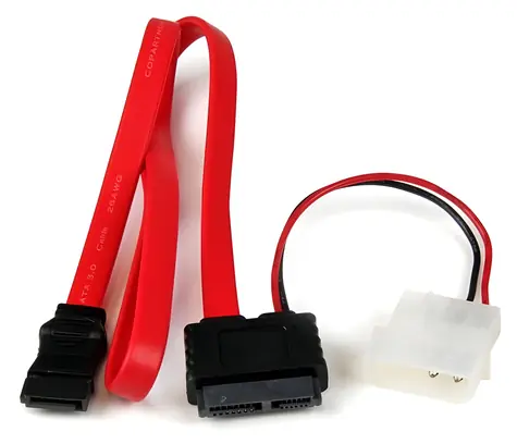 StarTech Adaptér SATA Slimline na SATA a Molex (LP4) / Adaptér / 50,8 cm / červený