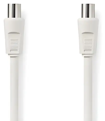 Nedis Koaxiální kabel IEC-IEC bílá / Koaxiální kabel / 75 Ohm / Dvojité stínění / 90 dB / 2 m / PVC