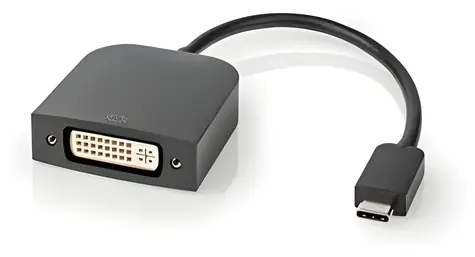 Nedis USB-C adaptér na DVI-D černý / Adaptér / USB 3.2 Gen 1 / DVI-D 24+1 / 1080p / 0,2m