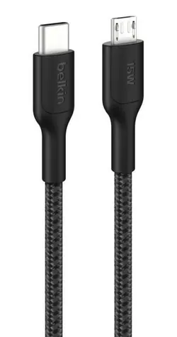 Belkin CAB026hq1MBK černá / Datový kabel / USB-C - Micro-USB / opletený / 1 m