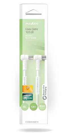 Nedis anténní kabel bílá / IEC (M) - IEC (F) / 120 dB / 75 Ohm / 4x stínění / 1,5 m