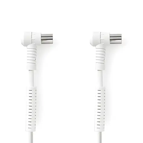 Nedis Koaxiální kabel bílá / Kabel / IEC (Koax) zástrčka - zásuvka / 3 m / 4x stínění / 75 Ohm / 120 dB