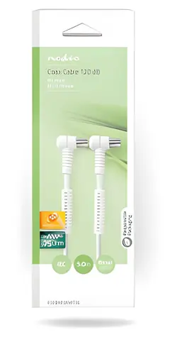 Nedis Koaxiální kabel Coax (M) - Coax (F) bílá / Koaxiální kabel / 75 Ohm / 120 dB / 4x stíněný / 5 m