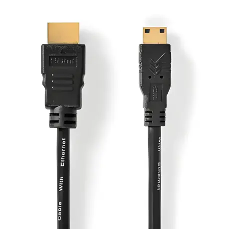 Nedis High Speed HDMI kabel s Ethernetem černá / Kabel HDMI - HDMI Mini / 4K 30 Hz / 10,2 Gbps / 1,5 m