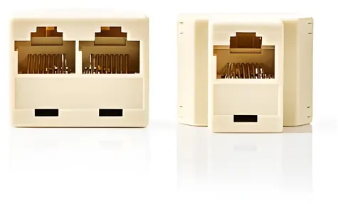Nedis Rozbočovač RJ45 slonová kost / Rozbočovač / 2x RJ45 / pozlacené kontakty / PVC