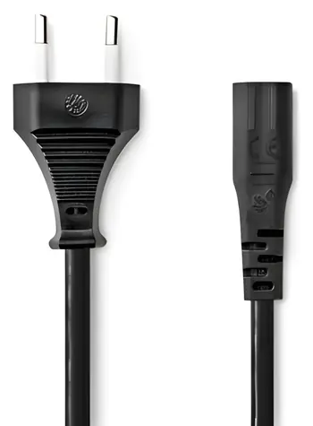 Nedis napájecí kabel Euro-IEC320-C1 černá / Napájecí kabel / Poniklovaný / 2 m / Plochý / PVC