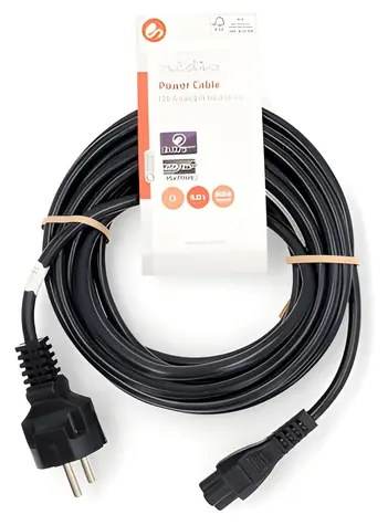 Nedis Napájecí kabel černá / Napájecí kabel / Zástrčka Schuko - IEC C5 (trojlístek) / Přímý / 5 m