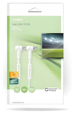 Nedis Koaxiální anténní kabel bílá 10 m / Koaxiální kabel / IEC / 120 dB / 4x stínění