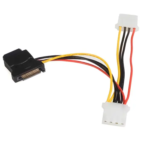 StarTech napájecí adaptér SATA - Molex černá / Napájecí adaptér / SATA 15-pin - Molex 4-pin / 15 cm
