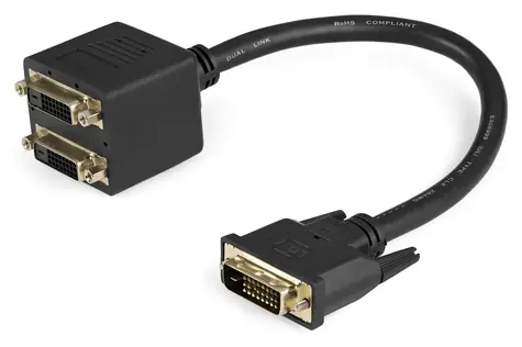 StarTech DVI-D video rozbočovací kabel černá / Rozbočovací kabel / 1x DVI-D - 2x DVI-D / 0,3 m